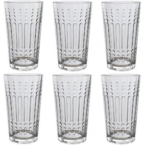 Jogo 6 Copos 320ml 13cm Drop Em Vidro